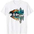 Trees Reflection Wildlife Nature Animal Bear Outdoor Forest T-Shirt Made in USA Hoodie, Sweatshirt | ZylaModa.com