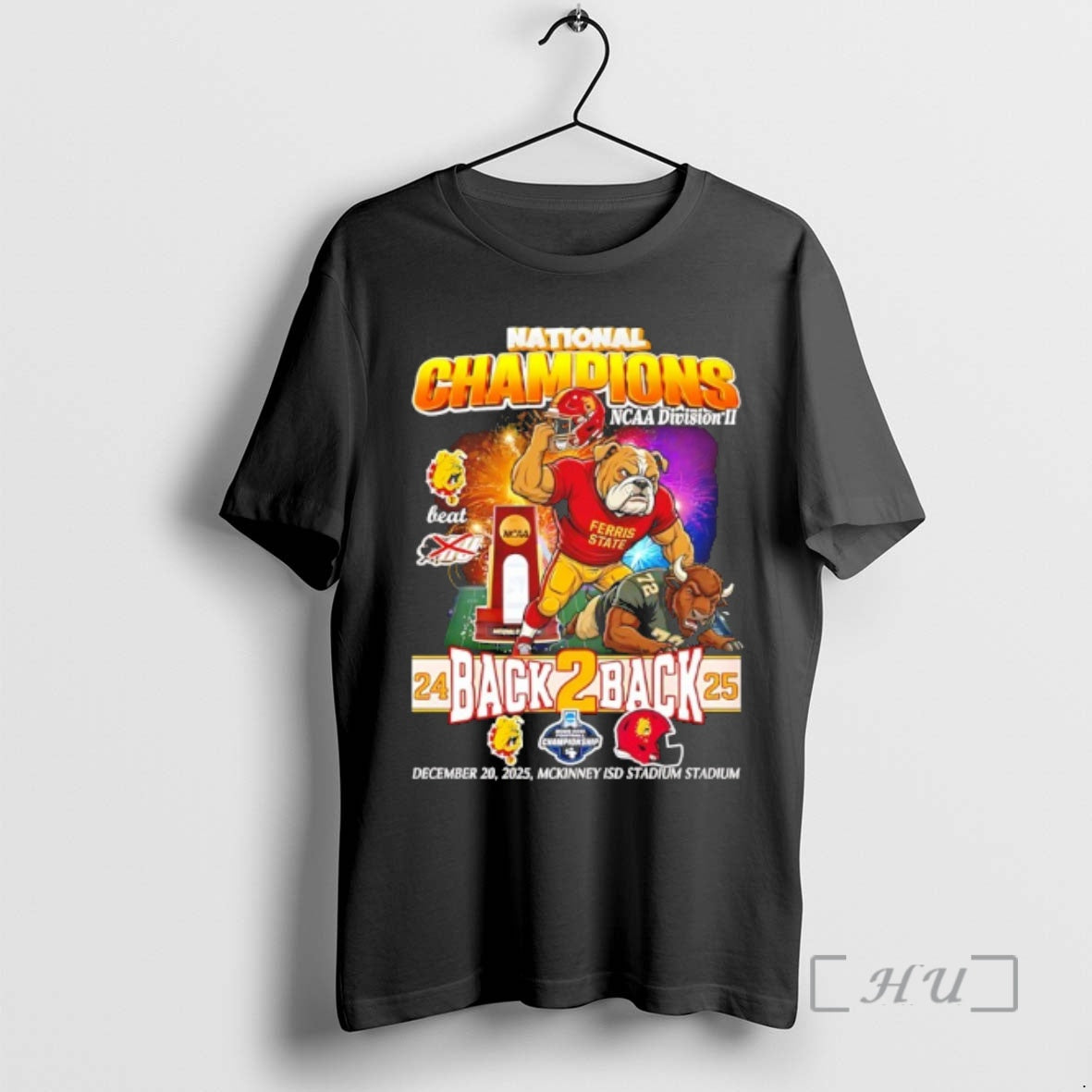 Trending Ferris State Bulldogs National Champions Ncaa Division Ii Back 2 Back 2025 Mascot Premium T-Shirts, Hoodie,...