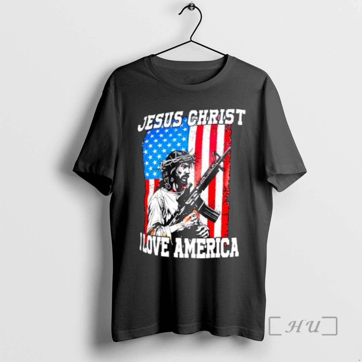 Trending Jesus Christ I Love America Rifle American Flag Graphic T-Shirts, Hoodie, Sweatshirt | ZylaModa.com