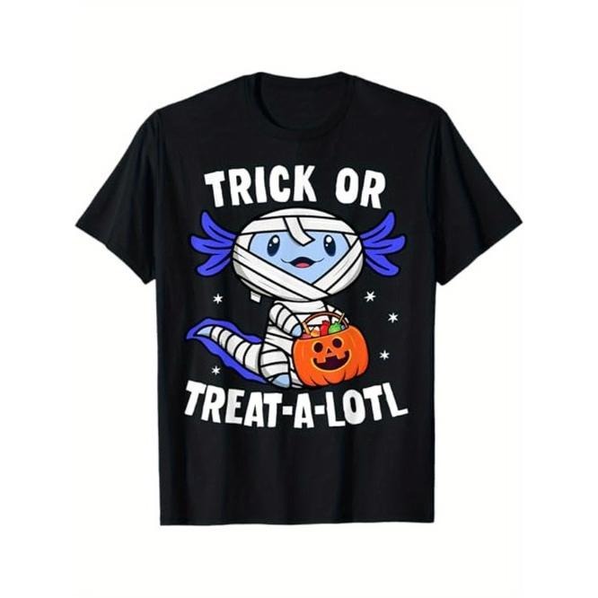 Trick or Treat A Lotl Axolotl Mummy Boys Girls Halloween T-Shirt,Gift for Men Dad Mom Friends Made in USA Hoodie, Sweatshirt