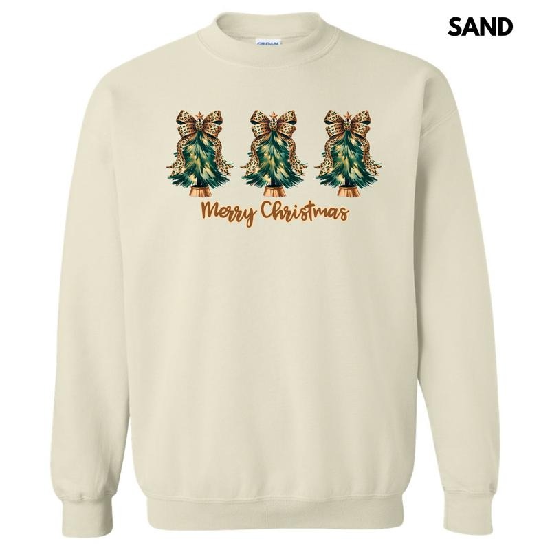 Triple Cheetah Bow Christmas Trees Sweatshirt 'NLB' T-Shirts, Hoodie | ZylaModa.com