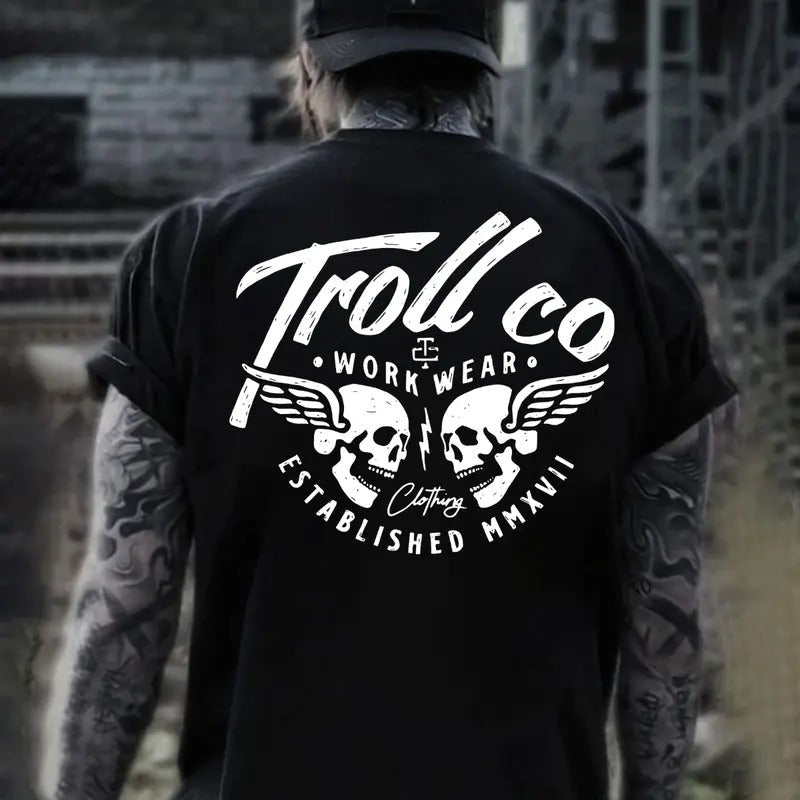 Troll Co Workwear T-shirt Sweatshirt Hoodie, Trending Mechanic Unisex Shirt, Back Side Printed Streetwear | ZylaModa.com