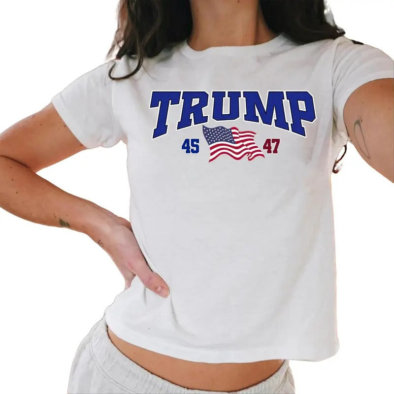 Trump 2024 Baby Tee, President Trump 45 47 , Trump Wins Again Baby Tee, New President Clipart Baby Tee Casual Comfort...