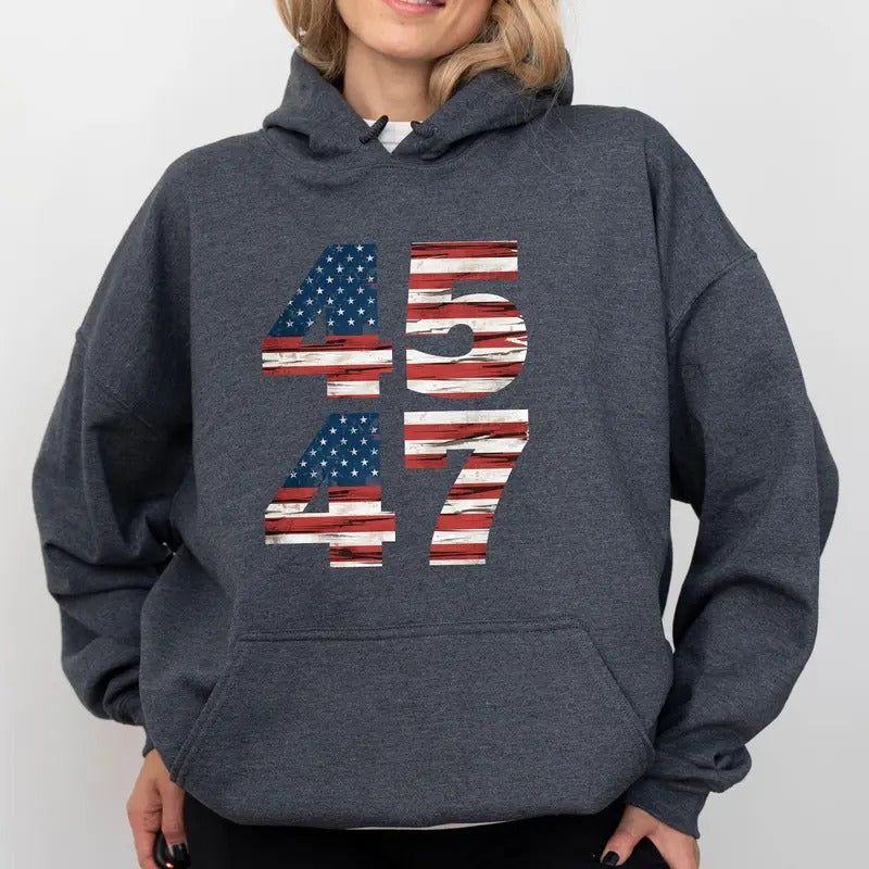 Trump 2024 Hoodie, 45 47 Hoodie, Donald Trump 47th President, Presidential Election Hoodie,Trump MAGA 47 2024 Hoodie,...