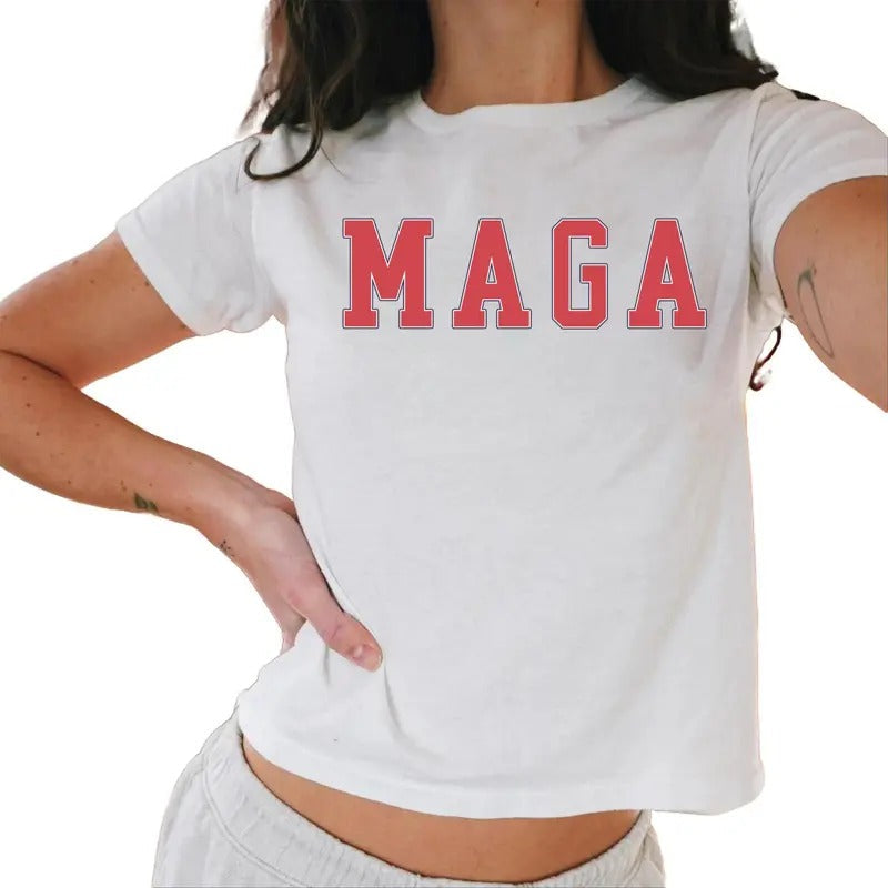 Trump 47 Baby Tee Women, Varsity Style Trump Baby Tee, Trump 2024 Baby Tee Casual Comfort Hoodie, Sweatshirt | ZylaModa.com