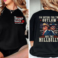 Trump I'm Voting For The Outlaw And Hillbilly American Flag Shirt, Trump Vance 2024 Shirt, Election Shirt, Gifts for...