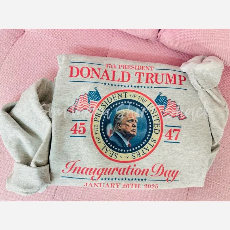 Trump Inauguration Day Sweatshirt | Trump 45 47 Sweatshirt | 47 President Sweatshirt T-Shirts, Hoodie | ZylaModa.com