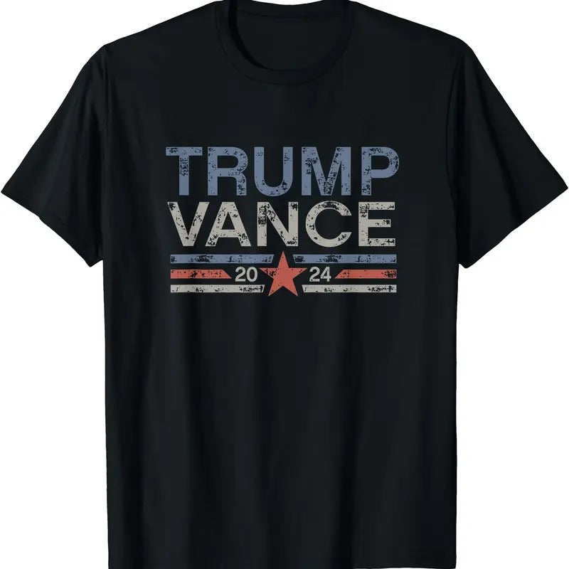 Trump JD Vance 2024 Retro Stripe and Star T-Shirt Hoodie, Sweatshirt | ZylaModa.com