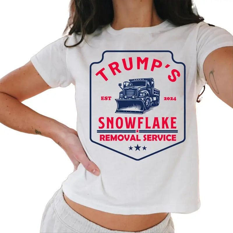 Trump'S Snowflake Removal Service 2024 Baby Tee Casual Comfort Hoodie, Sweatshirt | ZylaModa.com