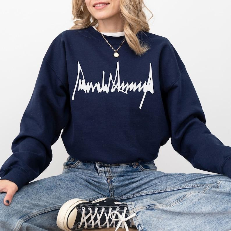 Trump Signature Sweatshirt, Trump Won Get Over It 2024 Shirt, Victory Sweatshirt, Bold Statement Election Shirt Hoodie
