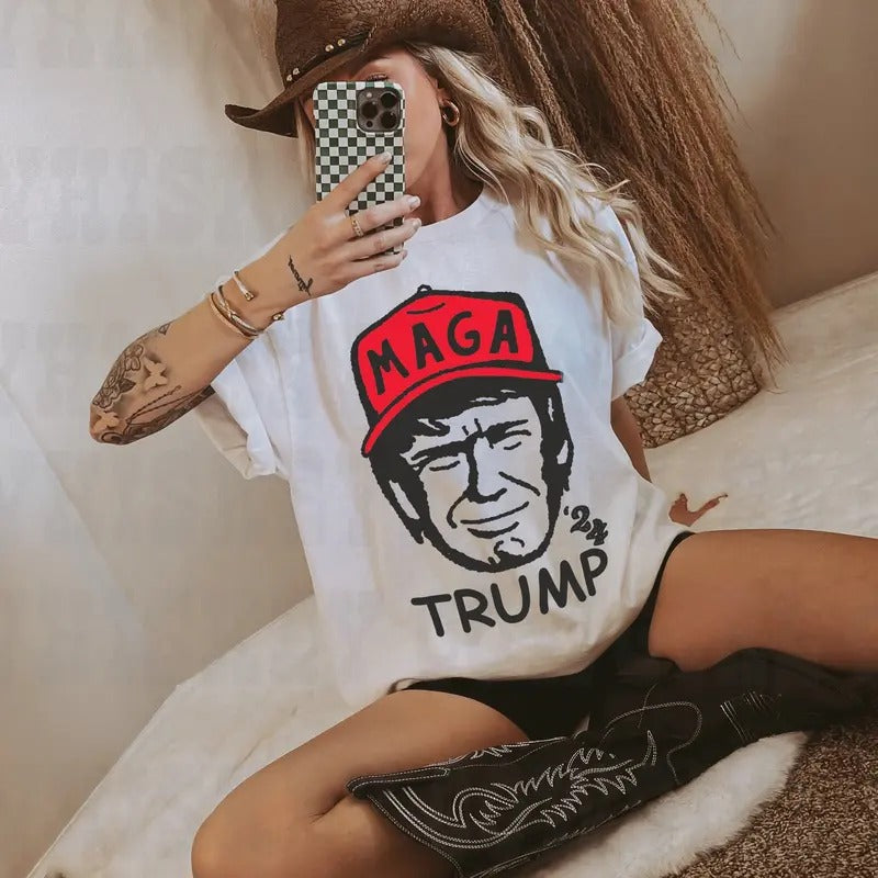 Trump T-shirt,  Trump MAGA T-shirt, Vote Trump Tee, Trump 2024, Size up for Oversized, Election Shirt, Graphic Printed...