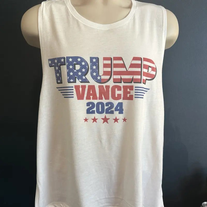 Trump Vance 2024 Flag Ladies Tank Woman's Tank T-Shirts, Hoodie, Sweatshirt | ZylaModa.com