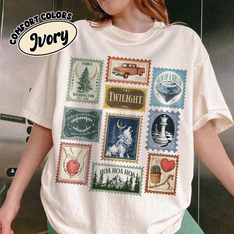 Twilight Inspired City Of Forks Comfort Colors T-Shirt , Hoa Hoa Hoa Season Tee, Forks Washington Tee, Book Lover Gift,...