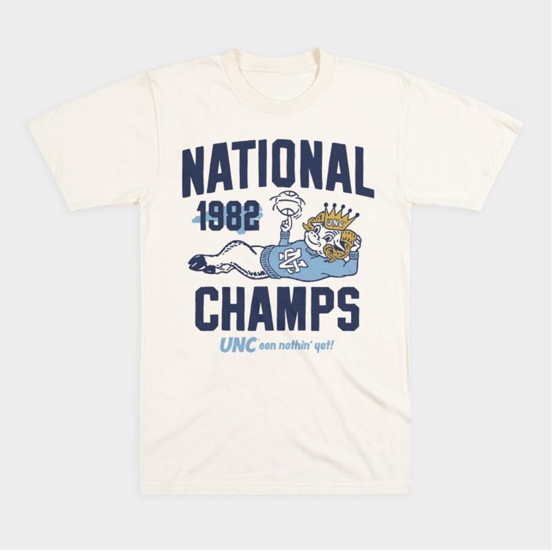UNC Men's Basketball Vintage 1982 National Champs Tee Hoodie, Sweatshirt | ZylaModa.com