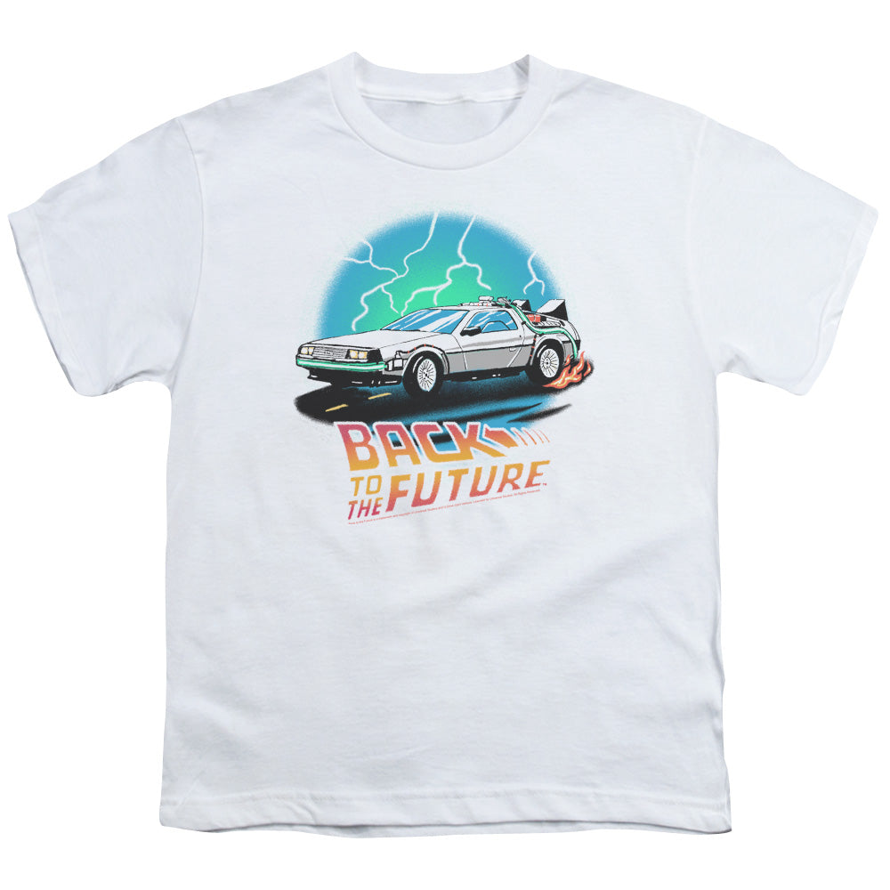 Back To The Future Airbrush Kids Youth T Shirt White Hoodie, Sweatshirt | ZylaModa.com