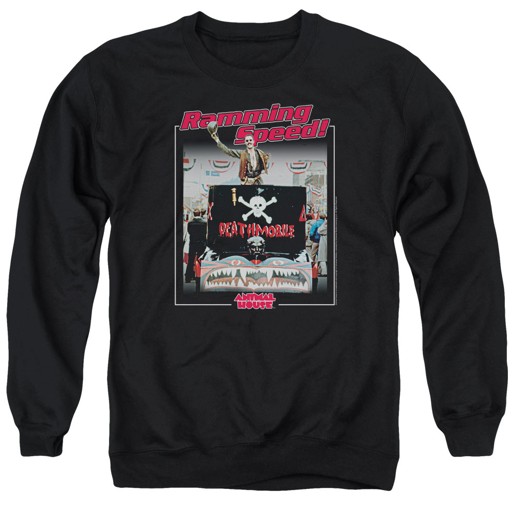 Animal House Ramming Speed Mens Crewneck Sweatshirt Black T-Shirts, Hoodie | ZylaModa.com (Image 1)