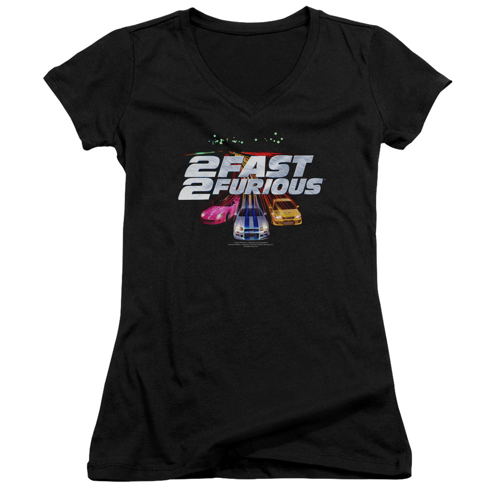 2 Fast 2 Furious Logo Junior Sheer Cap Sleeve V-Neck Womens T Shirt Black Hoodie, Sweatshirt | ZylaModa.com
