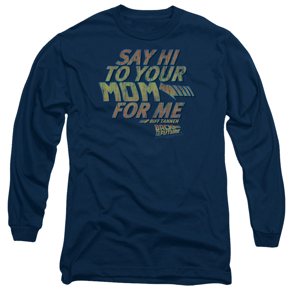 Back To The Future Say Hi - Men's Long Sleeve T-Shirt Hoodie, Sweatshirt | ZylaModa.com