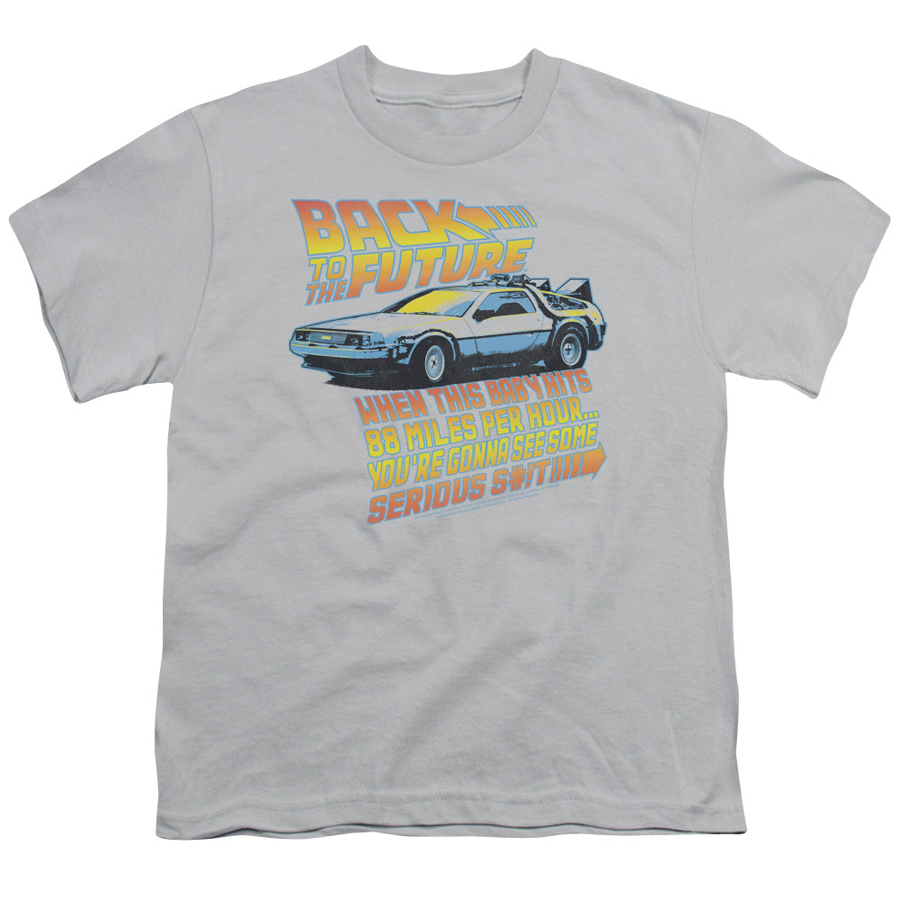 Back To The Future 88 MPH Kids Youth T Shirt Silver Hoodie, Sweatshirt | ZylaModa.com