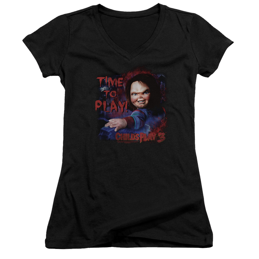 Child's Play Time To Play - Juniors V-Neck T-Shirt Hoodie, Sweatshirt | ZylaModa.com