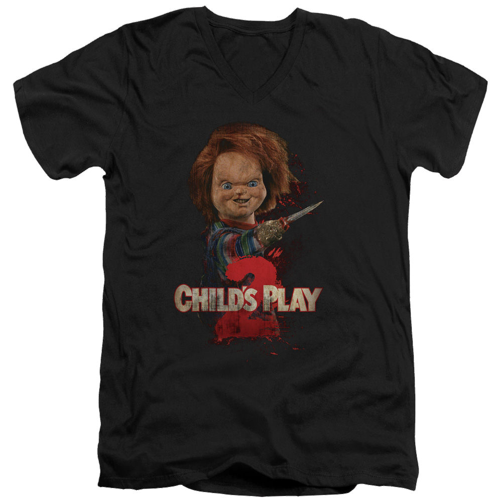 Child's Play Heres Chucky - Men's V-Neck T-Shirt Hoodie, Sweatshirt | ZylaModa.com