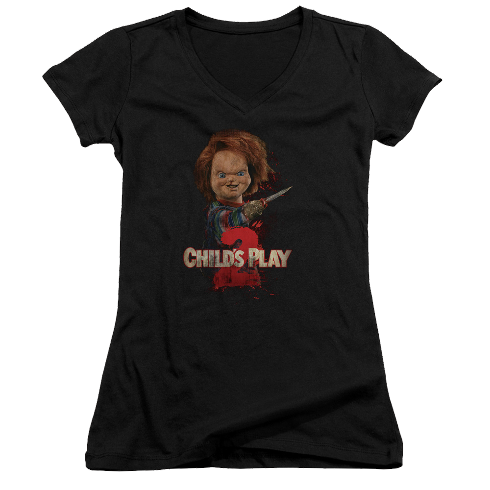 Child's Play Heres Chucky - Juniors V-Neck T-Shirt Hoodie, Sweatshirt | ZylaModa.com