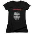 Child's Play 3 Face Poster - Juniors V-Neck T-Shirt Hoodie, Sweatshirt | ZylaModa.com