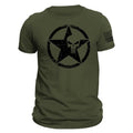US Star Skull Distressed Design With Flag on Sleeve Men's T-Shirt Hoodie, Sweatshirt | ZylaModa.com