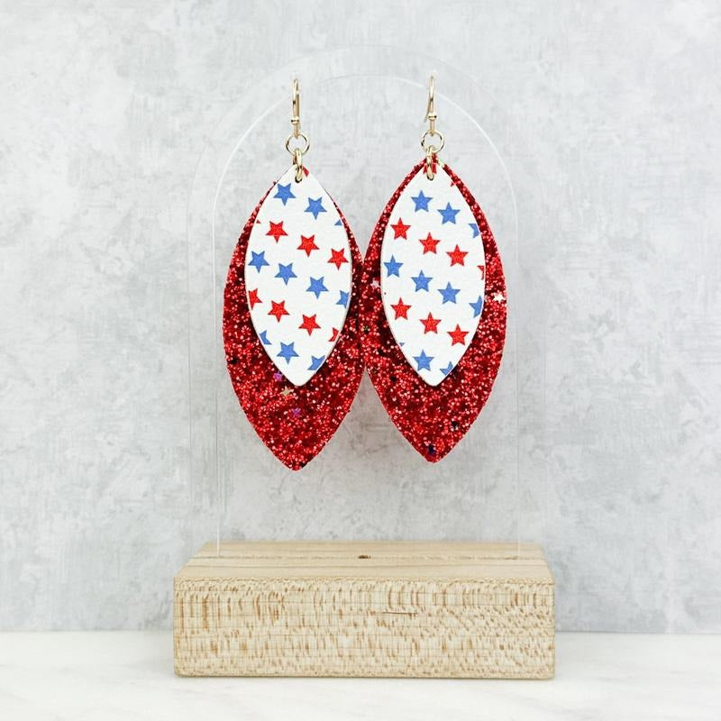 USA Pleather Glitter Earrings T-Shirts, Hoodie, Sweatshirt | ZylaModa.com