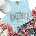 Unisex America Shirt or Tank Top, Spangle Graphic Tee for Women, 4th of July Spangle T-Shirt or Tank Hoodie, Sweatshirt