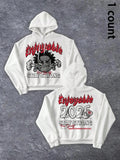 Unisex Cartoon Graphic Letters Print Drawstring Hoodie, Regular Fit Casual Long Sleeve Hooded Sweatshirt for Spring &...