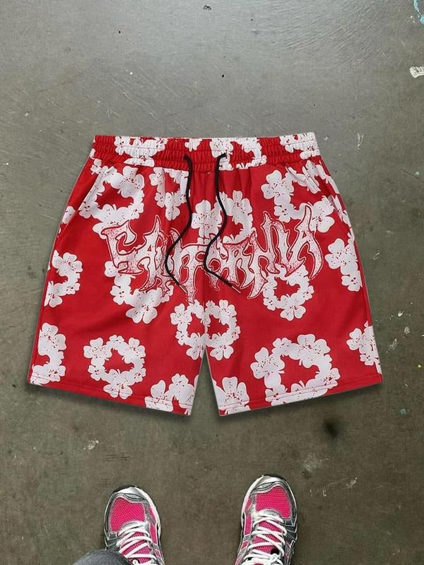 Unisex Men's Floral Print Boxer Briefs, Regular Fit Casual Comfy Breathable Shorts for Daily Wear, Men's Underwear for...