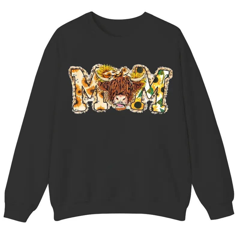 Unisex Mom Highland Cow  Sweatshirt, T-Shirt  and Hoodie | ZylaModa.com
