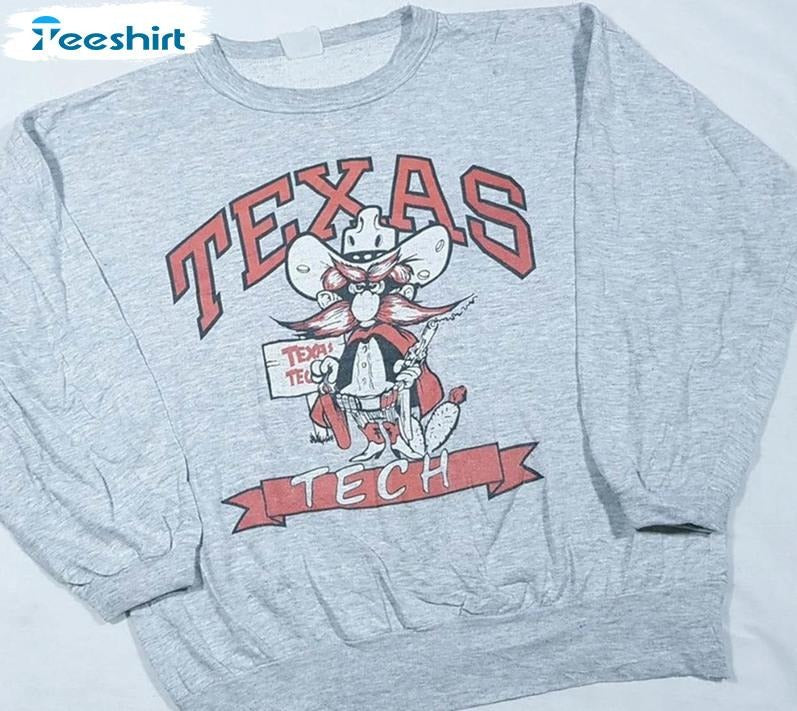 Unisex Vintage 90s Texas Tech Trending Sweatshirt Cotton Fabric T-Shirts, Hoodie | ZylaModa.com