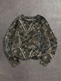 Unisex's All Over Plants Print Sweatshirt, Regular Fit Casual Long Sleeve Round Neck Pullover for Fall & Winter, Unisex's...