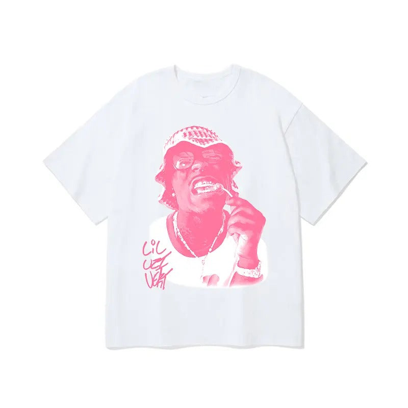 Urban Power Lil Uzi Pink Verrt Tee Featuring Dynamic Rapper Face Graphic for Bold Streetwear Hoodie, Sweatshirt