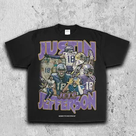 VINTAGE TEE | Justin Jefferson Tee Hoodie, Sweatshirt | ZylaModa.com