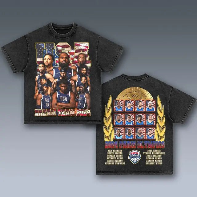 VINTAGE TEE | USA BASKETBALL TEAM 7.24 Hoodie, Sweatshirt | ZylaModa.com