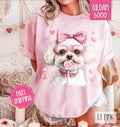 Valentine Bichon Shirt Gildan, Valentine's Day Women's Tee, Cute Women's Tshirt Plus Sizes Hoodie, Sweatshirt | ZylaModa.com