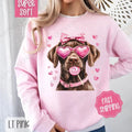 Valentine Chocolate Lab Sweatshirt, Valentine's Day Crewneck, Cute Women's Sweater T-Shirts, Hoodie | ZylaModa.com