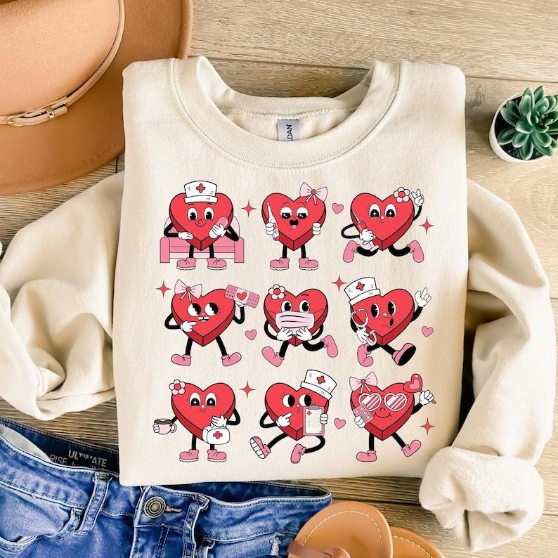 Valentine Nurse Cupids Favorite Nurse Sweatshirt, Funny Valentine  Nurse Valentines Shirt , Valentines Day Hoodie
