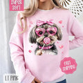 Valentine Shihtzu Sweatshirt, Valentine's Day Crewneck, Cute Women's Sweater T-Shirts, Hoodie | ZylaModa.com