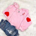 Valentine's Sweatshirt, Heart Elbow Patch, Love Heart Sweatshirt, Heart Arm Patches, Cute Valentine's Sweater, Teacher...