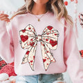 Valentine's day Heart Coquette bow Sweatshirt Retro Valentine , Valentines day Bow , Coquette Bow , Bow Valentine Gifts...
