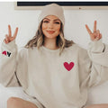 Valentines Sweatshirt for Women with Initial on Sleeve Custom Valentines Day Sweatshirt Valentine Gift Valentine...