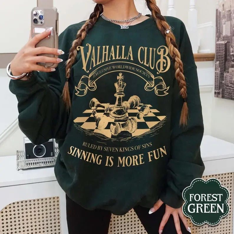 Valhalla Club Sweatshirt, Twisted Love Sweater, Twisted Series Merch, King of Wrath, Romance Book Shirt, Book Lover Gift,...