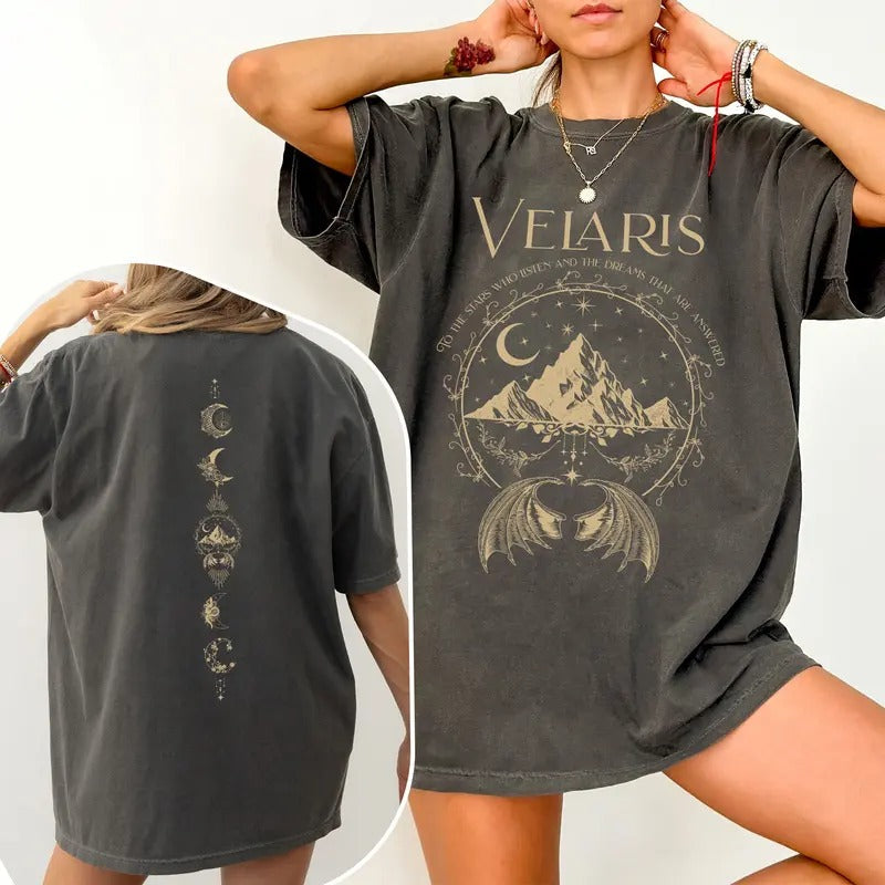 Velaris The Night Court Acotar 2 Sided Comfort Colors Shirt, Velaris The Night Court Shirt, Court Of Dreams, Inner Circle...