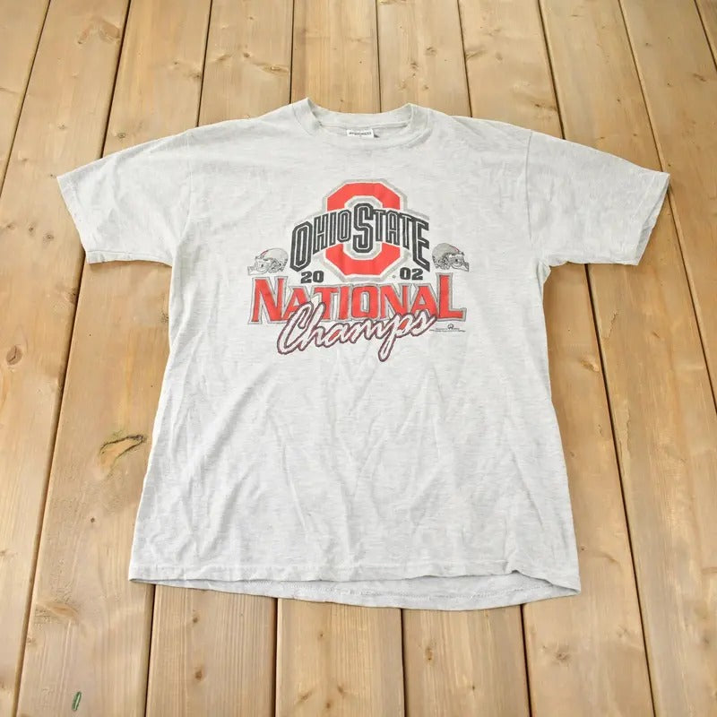 Vintage 2002 Ohio State University National Champs Collegiate Graphic T-Shirt Made In USA Hoodie, Sweatshirt | ZylaModa.com