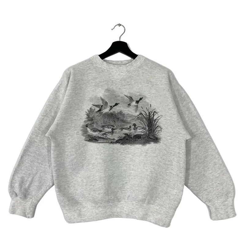 Vintage 90 Mallard Duck Graphic Retro Wildlife Sweatshirt Unisex Pullover, T-shirt, hoodie Cotton, gift for Hunting...