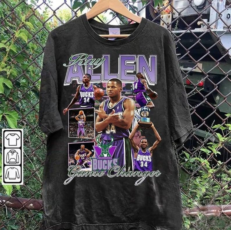 Vintage 90s Graphic Style Ray Allen T-shirt - Ray Allen Vintage T-shirt - Stephen Curry Vintage Tee For Man and Woman...